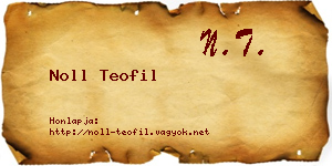 Noll Teofil névjegykártya